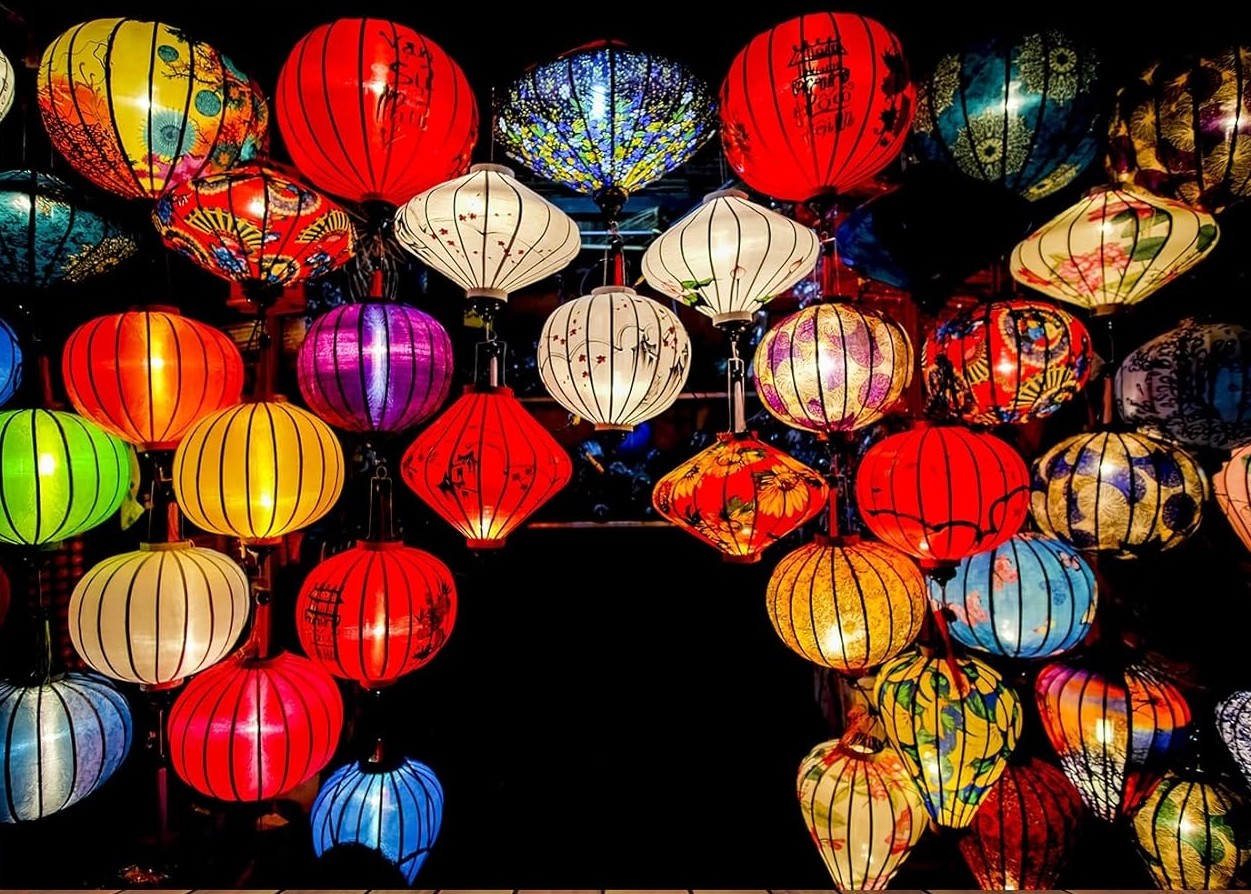 Photography Vietnam - Kleurrijke Lantaarns Vietnamese Nieuwjaar Festival achtergronden