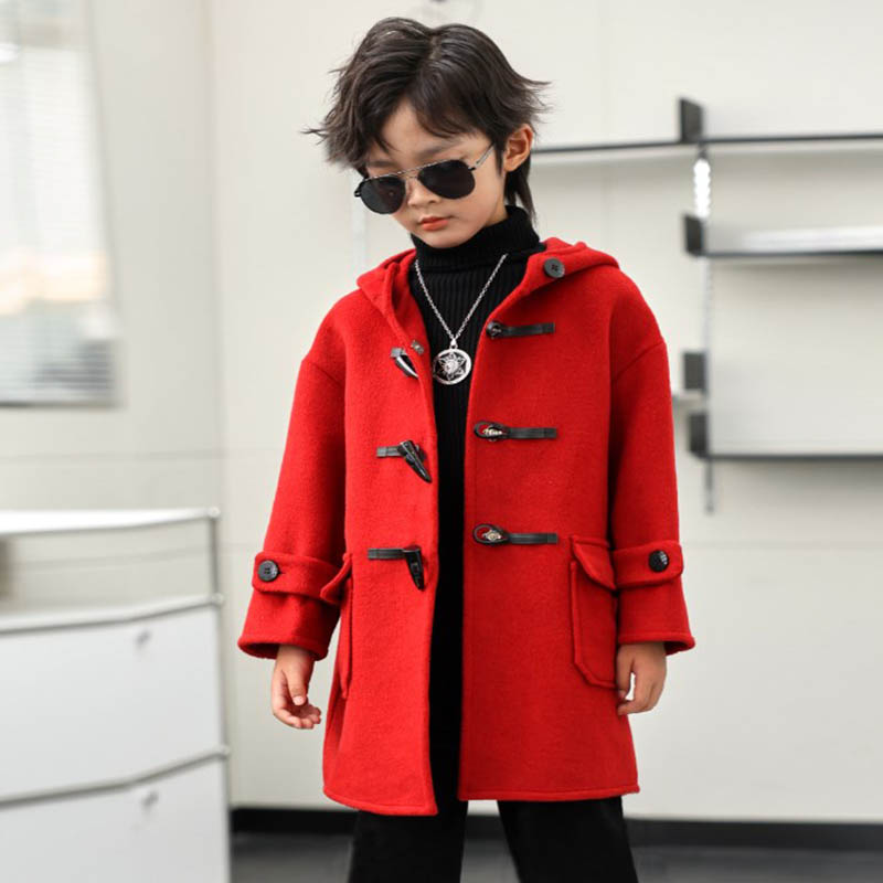 Photography Jacket - Kinderen Winter Rode Groene Wollen Jas
