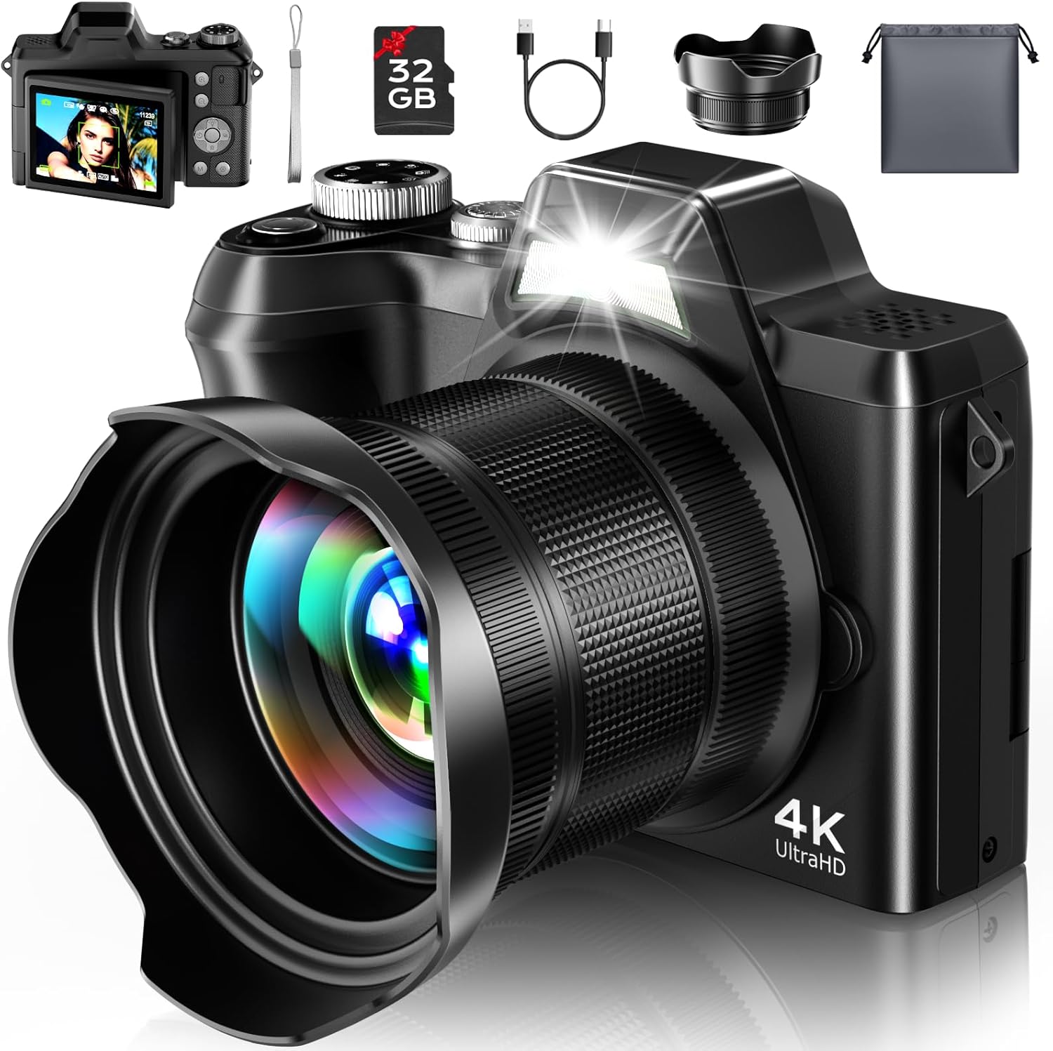 Photography Digital - 4K digitale camera voor reisfotografie, 56MP