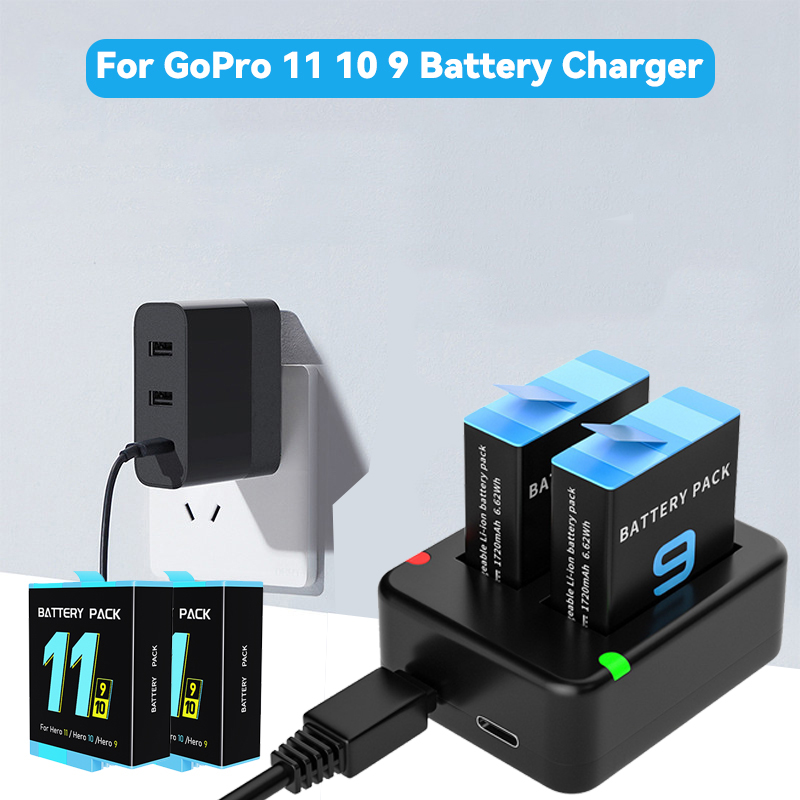 Gopro Action Camera Hero 12 Black - Dubbele Poort Slot Dubbele Acculader Voor