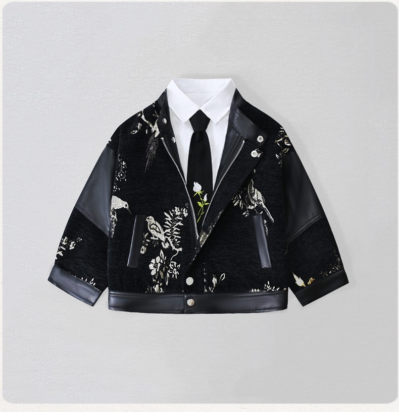 Photography Jacket - Gentleman Kids Borduren Motorfiets Pu Leren