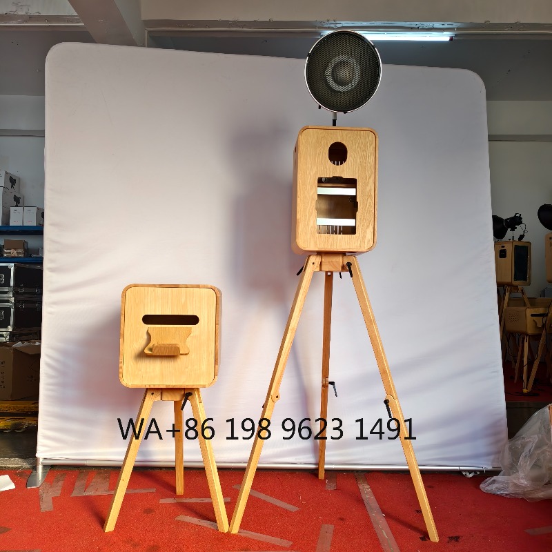 Photography Digital - Retro houten selfie fotohokje met digitale